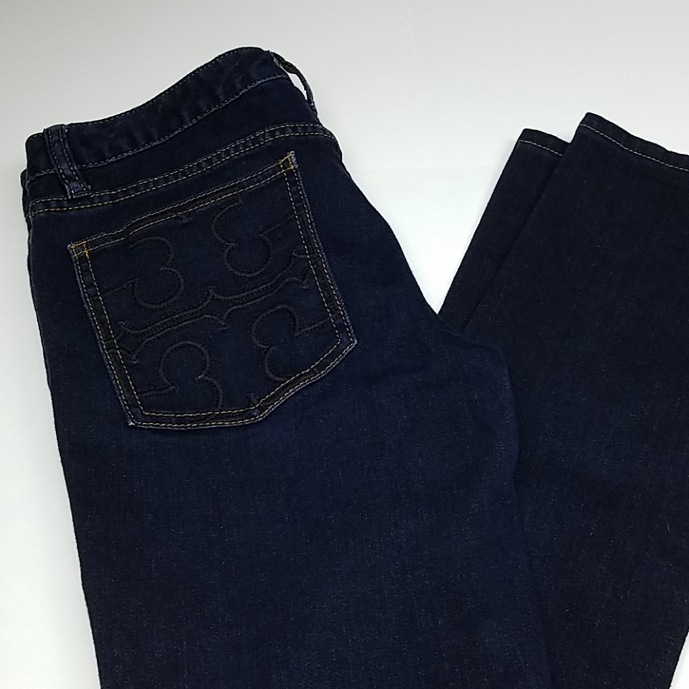 Tory Burch Super Skinny Jean dark wash jeans